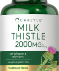 Carlyle Milk Thistle 2000Mg 180 Capsules With Dandelion & Yellow Dock Non-Gmo, Gluten Free