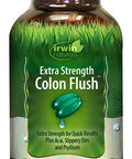 Irwin Naturals Extra Strength Colon Flush Quick & Powerful Digestive + Constipation Support Supplement with Psyllium Acai Triphala + Soothing Botanicals - 60 Liquid Softgels