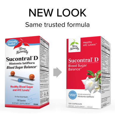 Terry ly Sucontral D - 120 Capsules, Pack of 2 - 100 mg Hintonia Latiflora - Supports Carbohydrate Metabolism - Non-GMO, - 240 Total Servings