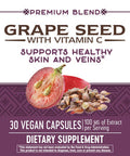 Nature'S Way Premium Blend Grape Seed With Vitamin C, Supports Skin And Veins*, 30 Vegan Capsules