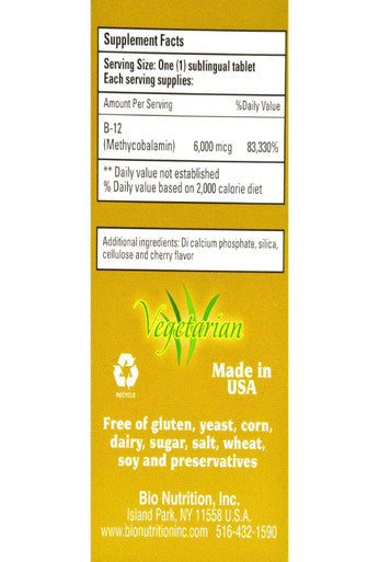 Bio Nutrition B-12 Sublingual Tablet, 50 Count