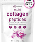 Micro Ingredients Multi Collagen Protein Powder 16oz & Hair Vitamins Complex Capsules Bundle 2 Pack | Grass-Fed Collagen Peptides | 14-in-1 Advanced Hair Growth Support