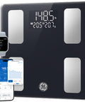 Ge Smart Scale For Body Weight Bmi Body Fat Digital Bathroom Scales 13 Body Composition Monitor Health Analyzer For Home Gym Bluetooth App Sync Accurate 400Lb Weighing Black 11Inch