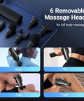 Merach Massage Gun With 10Mm Amplitude, Percussion Massage Tools With 6 Massage Heads, Portable Hand Held Muscle Massagers For Pain Relief Deep Tissue, Cool Gifts For Mens And Women (Black)