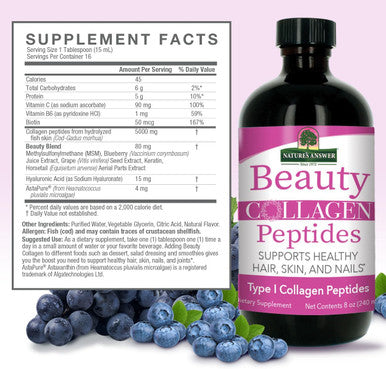 Nature'S Answer Beauty Collagen Peptides 8 Fluid Ounces | Hair Skin & Nail Support | Gluten- | Alcohol- | Non-GMO | Cruelty- | Single Count