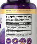 Carlyle Probiotic For Women & Men'S Digestive Health | 1 Billion Cfu | 180 Quick Release Capsules | 1 Lactobacillus Pill A Day