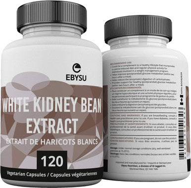 EBYSU White Kidney Bean Extract Supplement - Men and Women - 120 capsules