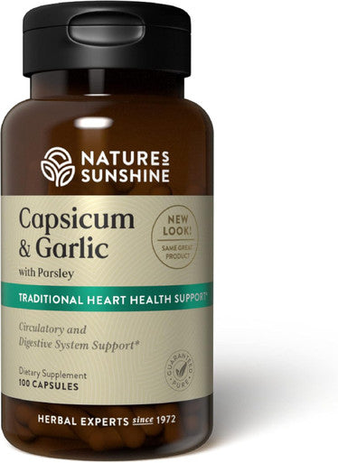 Nature'S Sunshine Capsicum & Garlic w/Parsley 100 Capsules | Helps Support Digestion Immunity Circulation and Glandular Health
