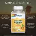 SOLARAY Calcium Citrate 1000mg Chewable Calcium Supplements for Women and Men Healthy Teeth and Bone Support Great Natural Orange Flavor Vegan Gluten Free 60Day 15 Servings