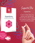 Healthspan Super50 Probiotic | 60 Capsules | Gut Health | with Vitamin D3 | 50 Billion Live Probiotic Cultures | Vitamin B6 | Calcium | Vegetarian