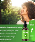 Iodine Drops (1-2 Year Supply) Vegan Liquid Iodine Supplement Solution - Supports Thyroid Health, Hormones & Weight - Tasteless, Higher Absorption Than Tablets - Iodine Tincture 590 Servings
