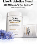 Codeage Glp-1 Probiotic+ - Live Probiotics Akkermansia, Clostridium, Bifidobacterium, Chicory Inulin Probiotic, Prebiotics & Postbiotics Supplement - 500 Million Afu, 3-Month Supply - 90 Capsules