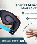 MyHalos Sleep Mask 3D Blackout Eye Mask for Women & Men Side Sleepers Zero Pressure Memory Foam Eyelash Friendly BreathableAward-Winning Sleep Aid for Travel (Black 1 Count (Pack of 1)