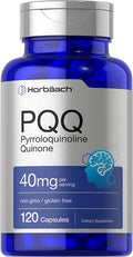 PQQ 40mg 120 Capsules Maximum Strength Non GMO and Gluten Free Supplement Pyrroloquinoline Quinone Disodium Salt by Horbaach