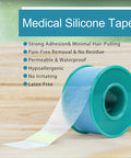 Lotfancy Medical Silicone Tape, 2Rolls 1 5.5 Yds, Waterproof Adhesive Surgical Tape, Soft Skin Tape For Surgery First Aid, Wound, Bandage And Sensitive Skin
