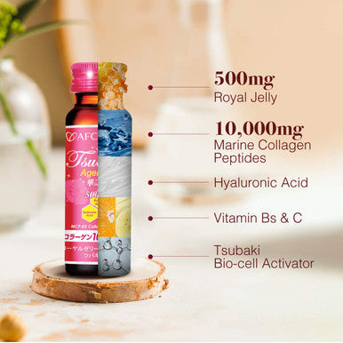 AFC Japan Tsubaki Ageless Beauty Collagen Drink with 10,000mg Marine Collagen Peptides & Royal Jelly + Collagen Beauty MCP-EX 270ct Pills, Anti-Aging, Skin Revitalization, Hair, Nails & Joints Health