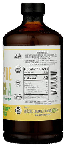 Health-Ade Glow Up Kombucha Ginger-Pineapple Belly Reset 16 fl oz