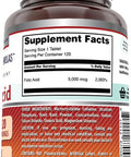 Amazing Nutrition Formulas Folic Acid Supplement | 5000 Mcg | 120 Tablets | Non-GMO | Gluten | Made in USA (3 Pack)