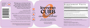 Lemme Curb Cravings, Improve Carb Metabolism, Support Weight Management W/Clinically Studied Chromium Picolinate, Bitter Melon, Ceylon Cinnamon & Greens Blend I Drug-I Vegan