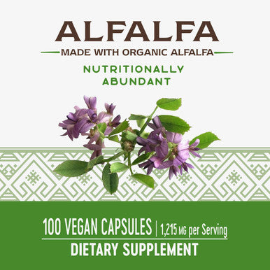 Nature'S Way Premium Formula Organic Alfalfa Young Harvest 1215 Mg Per Serving 100 Vcaps