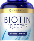 Carlyle Biotin 10000mcg | 300 Softgels | Max Strength | Non-GMO Gluten Supplement