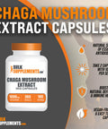 Bulksupplements.Com Chaga Mushroom Extract Capsules - Chaga Extract, Chaga Mushrooms Capsules - Vegan & Gluten Free, 2 Capsules (1000Mg) Per Serving, 360 Veg Capsules (Pack Of 1)