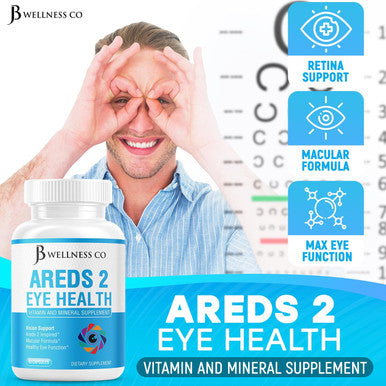 Jb Wellness Areds 2 Eye Vitamin & Mineral Supplement, Contains Lutein, Vitamin C, Zeaxanthin, Zinc & Vitamin Enhance Vision Supplement - 180 Count