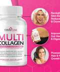Cognitune Multi Collagen Pills with Hyaluronic Acid and Vitamin C Biotin - Type I II III V X Hydrolyzed Collagen Protein; Healthy Hair Skin Nails Joints -120- Collagen Peptides Capsules for Women & Men