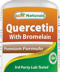 Best Naturals Quercetin with Bromelain Veggie Capsule - 800mg of Quercetin & 165 mg of Bromelain (2400 GDU/g) 120 Count