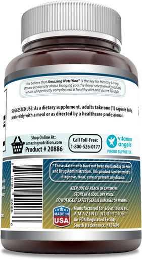 Amazing Nutrition Formulas Taurine Supplement | 1000 Mg per Serving | 100 Capsules | Non-GMO | Gluten- | Made in USA