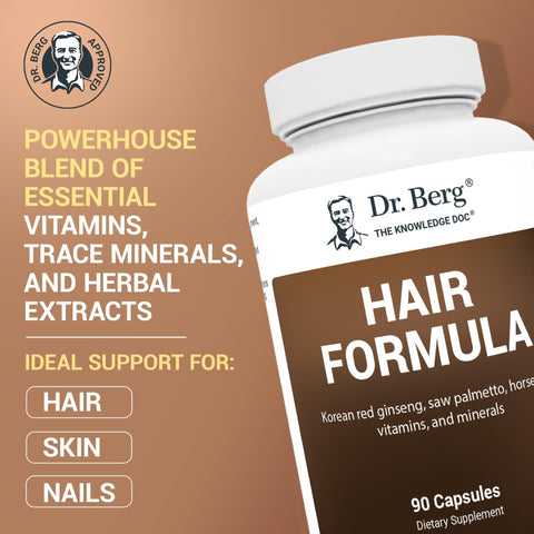 Dr. Berg AllinOne Vitamins for Hair Skin and Nails Advanced Formula with Biotin Saw Palmetto DHT Blocker and Trace Minerals 90 Veg Capsules