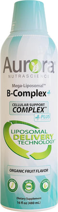 Aurora Nutrascience MegaLiposomal BComplex + Vitamin C Supports Energy Immune and Nervous System Health Gluten NonGMO SugarFree Orange Flavor 10 Single Serve Packets