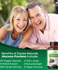 Zazzee Extra Strength Mucuna Pruriens 8:1 Extract, Minimum 20% L-Dopa, 1000 Mg, 220 Vegan Capsules, 110 Day Supply, Concentrated