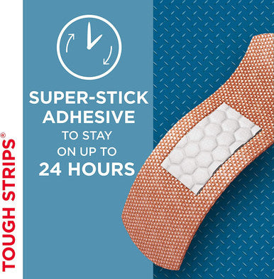 Band-Aid Tough Strips Adhesive Bandages All One Size - 60 Ct, Pack Of 3