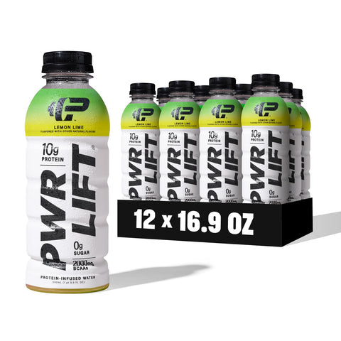 Whey Protein Water Sports Drink by PWR LIFT | Berry Strawberry | Keto, Vitamin B, Electrolytes, Zero Sugar, 10g of Protein | Post-Workout Energy Beverage | 16.9 Fl Oz (Pack of 12)