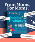 Lovebug Award Winning Probiotics Constipation and Stomach Discomfort Softer Bowel Movements Easy-to-Take Powder Ages 12 Months to 4 Years 60 Packets