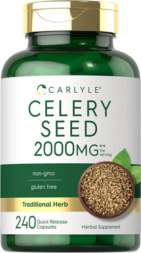 Carlyle Celery Seed Extract Capsules | 2000Mg | 240 Count | Non-Gmo And Gluten Free Formula | Traditional Herb Supplement