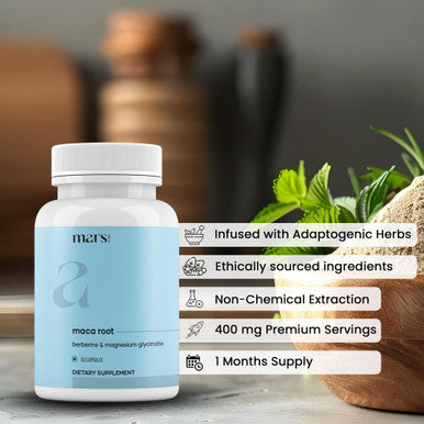 Mars By Ghc Maca Root Capsules With Ginseng Magnesium & Berberine 60 Capsules Pack Of 1