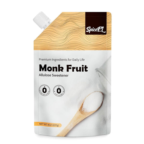 SPICEEL Monk Fruit Sweetener with Allulose - Zero Calorie White Sugar Substitute, No Erythritol, Keto Friendly, from Monk Fruit Extract for Baking, Coffee&Tea, Gluten Free, Vegan, Sugar Replacement(1lb pack of 1)