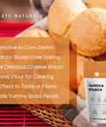 Kate Naturals Tapioca Starch Flour For Baking Cooking & Boba Pearls (12Oz Organic Non-Gmo Gluten )