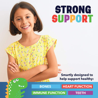 KAL Vitamin D-Rex Kids Gummies | Healthy Immune, Heart, Bone & Oral Support | Vegetarian, Gluten | 60 Ct