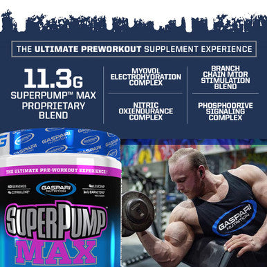 Gaspari Nutrition SuperPump MAX, The Ultimate Pre Workout Powder, Sustained Energy Preworkout, Nitric Oxide Booster, Muscle Growth, Recovery & Replenishes Electrolytes (40 Serving, Fruit Punch)