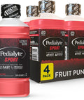 Pedialyte Sport Electrolyte Drink, Fast Hydration with 5 Key Electrolytes for Muscle Support Before, During, & After Exercise, Fruit Punch, 1 Liter, Pack of 4