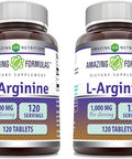 Amazing Nutrition Formulas L-Arginine Supplement | 1000 Mg Per Serving | Tablets | Amino Acid Supplement for Women & Men | Non-GMO | Gluten | Made in USA (120 Count | 2 Pack)