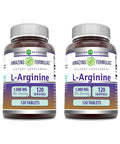 Amazing Formulas L-Arginine 1000Mg 120 Tablets Supplement | Best Amino Acid Supplement For Women & Men | Non-Gmo | Gluten Free | Made In Usa | 2 Pack