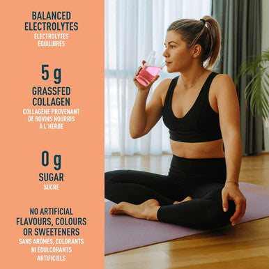 Organika Electrolytes + Enhanced Collagen- Strawberry Peach Flavour- Sugar- Hydration + Protein 360 Gram - 30 Servings