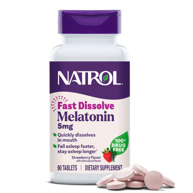 Natrol 5mg Fast Dissolve Tablets Melatonin Strawberry Flavor 90 Tablets