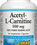 Natural Factors Acetyl LCarnitine 500 milligrams 60 Vegetarian Capsules