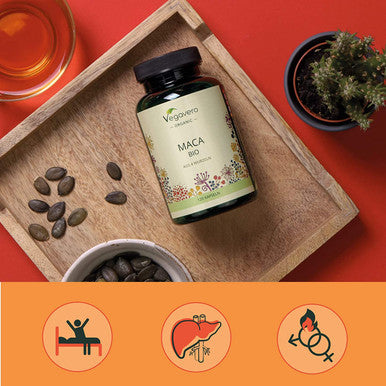 Organic Maca Complex VegaveroÃƒâ€šÃ‚Â® |High Strength 750 mg Maca Powder per Capsule | from 4 Maca Roots: Black, Red, Yellow & Purple | 120 Vegan Capsules| NO Additives