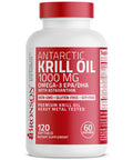 Bronson Antarctic Krill Oil 1000 mg with Omega-3s EPA DHA Astaxanthin and Phospholipids 120 Softgels